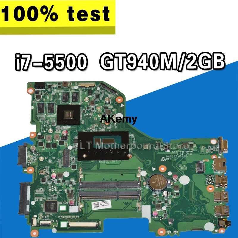 DA0ZRTMB6D0 материнская плата для ноутбука ACER E5-573 E5-573G ноутбук материнская плата Процессор i7 5500U GT920/GT940M 2G DDR3 тесты работы