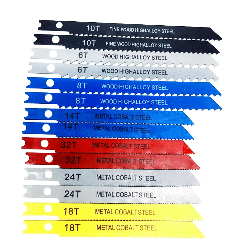 14pcs UShank Jig Saw Blade Set Assorted Metal Steel Jigsaw Blade