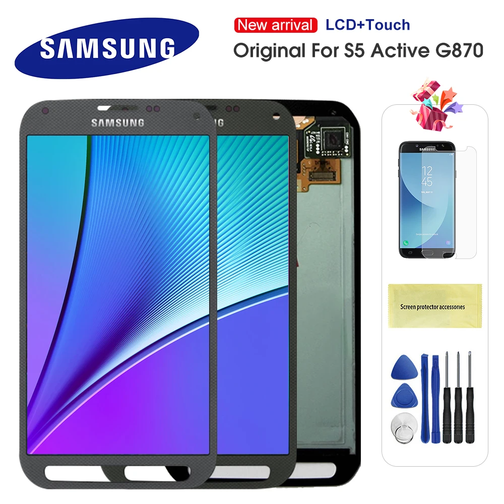 100 Original LCD For Samsung Galaxy S5 Active G870 LCD Display Touch Screen Digitizer Assembly S5 1