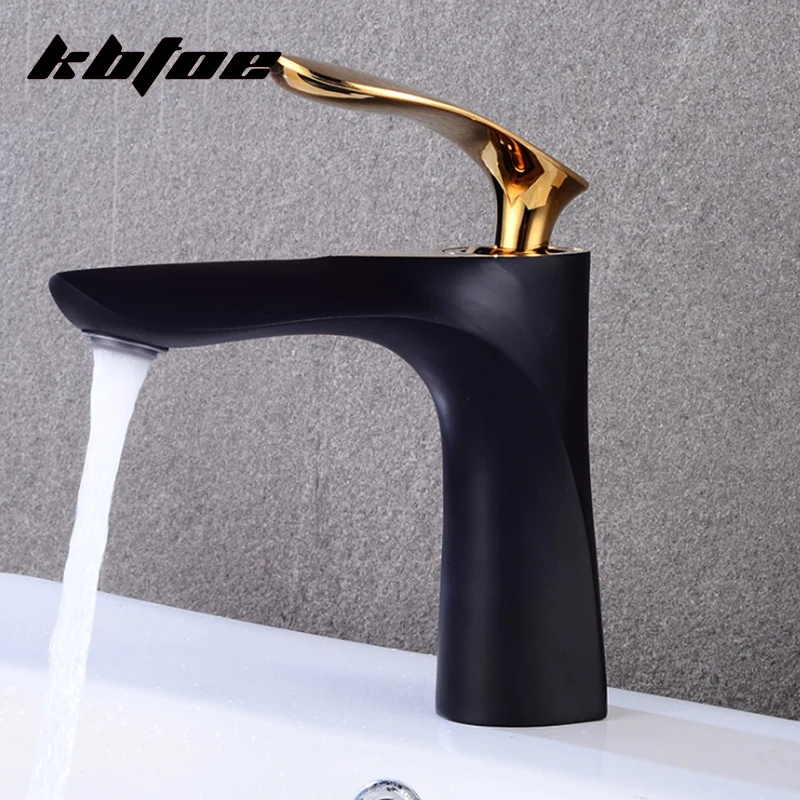 

Matte Black Basin Faucet Bathroom Vessel Sink Brass Hot Cold Mixer Tap Deck Mounted Single Handle Hole Torneira Tap Crane