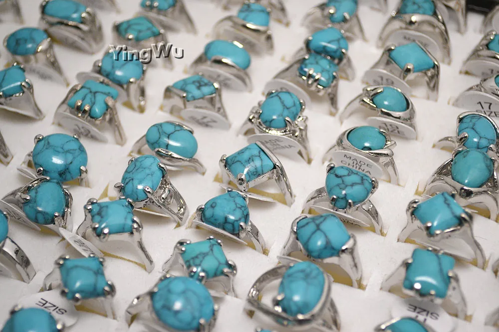 Wholesale Navajo Indian Handmade Silver Turquoise Ring Women Men Vintage Jewelry 