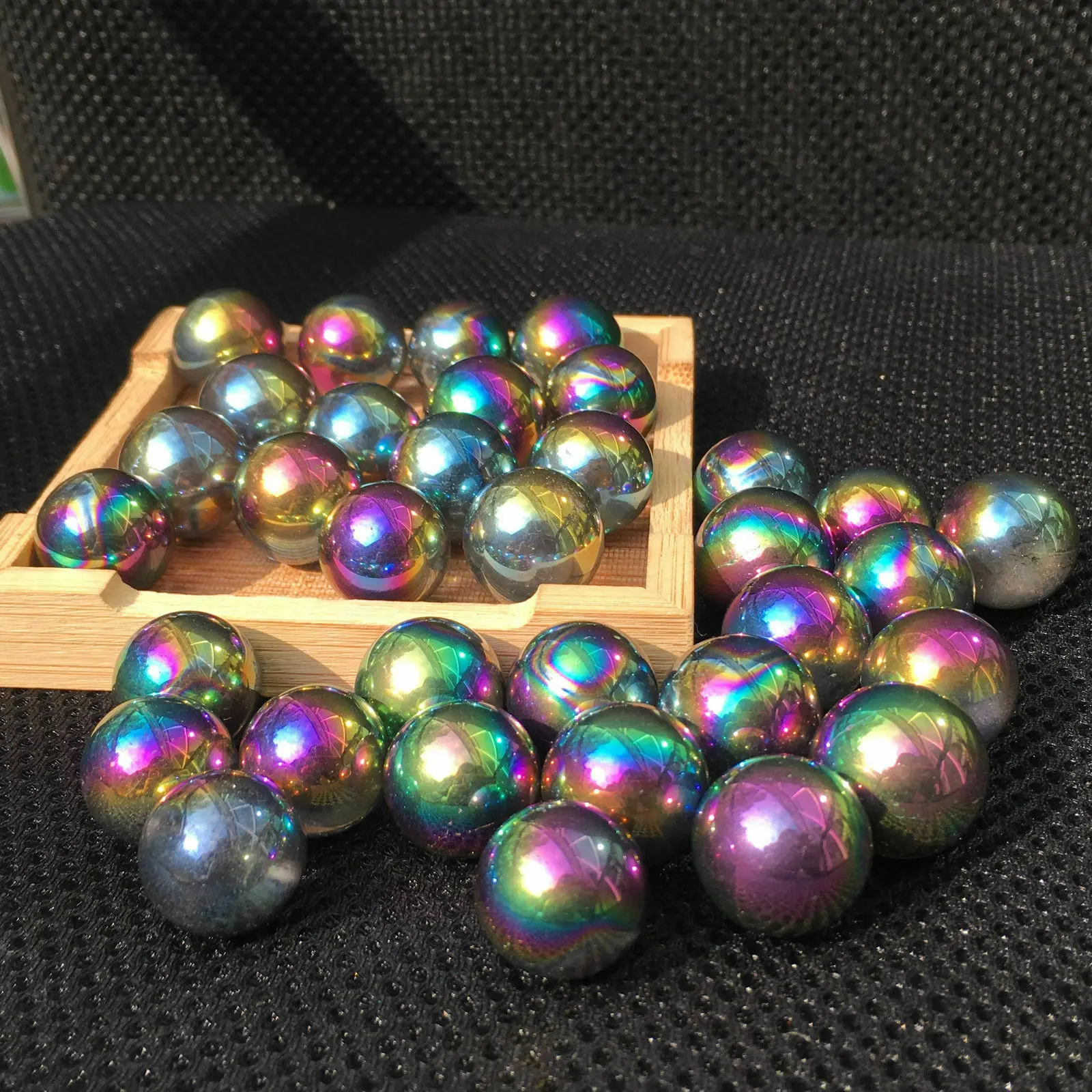 

5pcs Angel Aura Quartz Crystal Titanium Rainbow Bismuth Silicon sphere ball Healing Energy Minerals Fashion Novelty