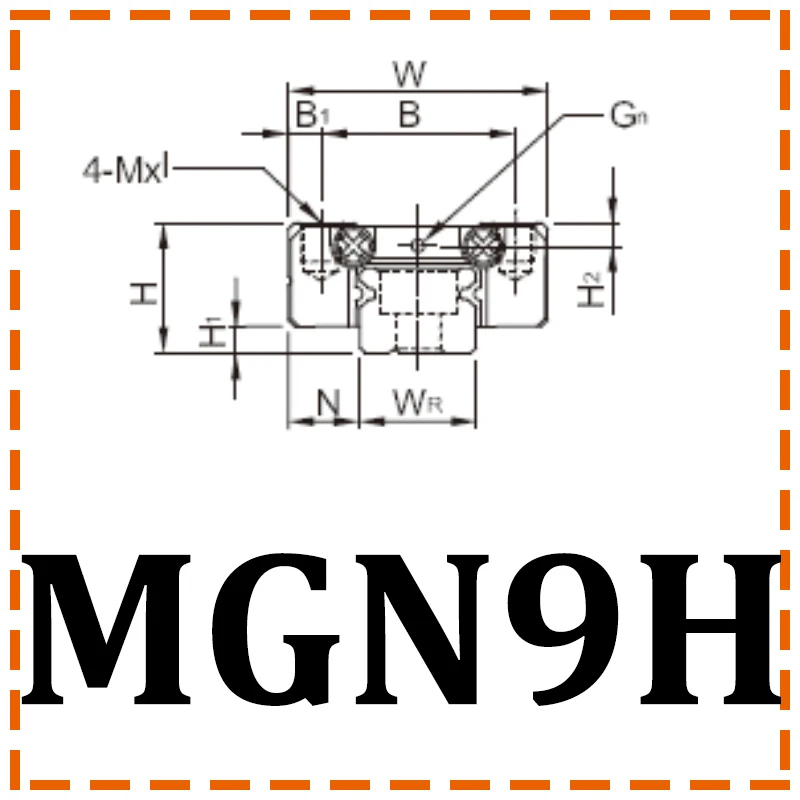 HIWIN серии MGN MGW линейные направляющие MGN7 MGN9 MGN12 MGN15 коляски 300 350 400 450 500 600 800 мм миниатюрный ЧПУ 3D-принтеры - Цвет: MGN9H