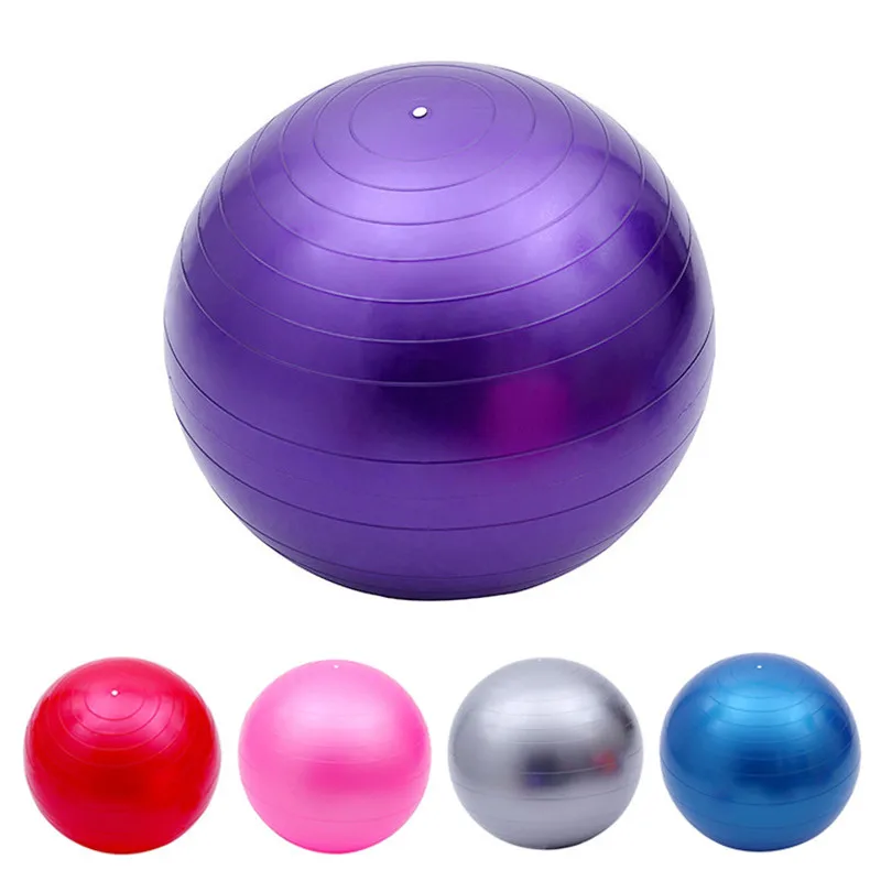 55cm йога мяч Фитнес упражнений Йога Пилатес Тренажерный зал Спорт фитбол для баланса стабильности прочности для дома и улицы тренировки массажные шарики - Цвет: Purple