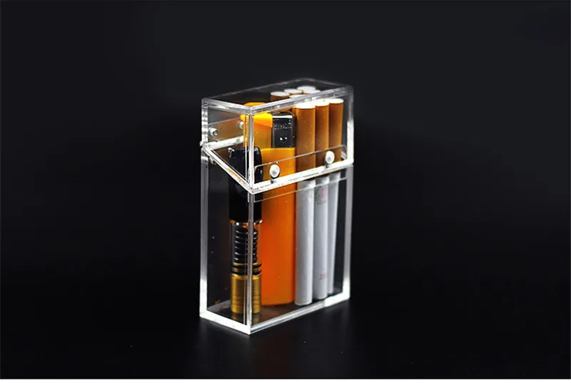 Прозрачная коробка для сигарет может держать 14 сигарет и одну зажигалку портсигар толстые и портативные гаджеты для мужчин