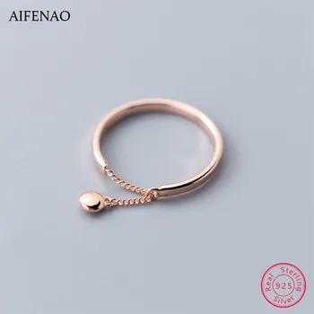 

925 Sterling Silver Rings for women luxury Tassel Long Chain Adjustable Finger Ring Fashion Jewelry Charm Female Gifts