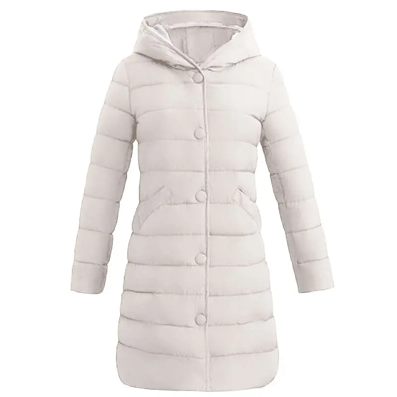 Новая куртка-парка Для женщин зимняя куртка с капюшоном в стиле casual женский длинный пуховик; зимняя теплая утепленная верхняя одежда Для женщин зимнее пальто плюс Размеры - Цвет: Beige 2