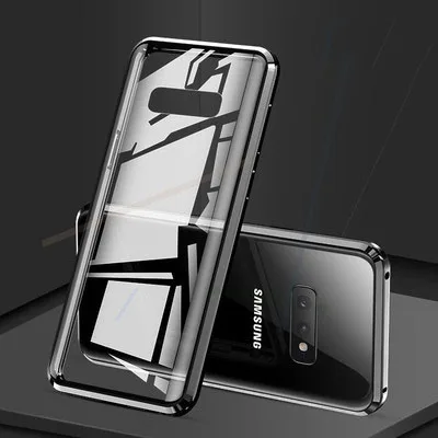 Black S8 алюминиевая рамка магнит защитный чехол для samsung Galaxy S8plus металлический бампер чехол для samsung Galaxy S9 S9plus бампер чехол - Цвет: Black