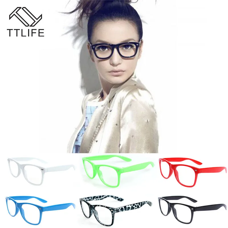 

TTLIFE Flat Glasses Literary Flat Mirror Optical Glasses Classic Portable Multiple Styles Pc White Collar Office Blue YJHH0326