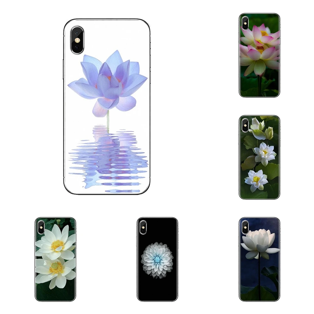 Для iPhone XS Max XR X 4 4S 5 5S 5C SE 6 6S 7 8 плюс samsung Galaxy J1 J3 J5 J7 A3 A5 белый цветок лотоса