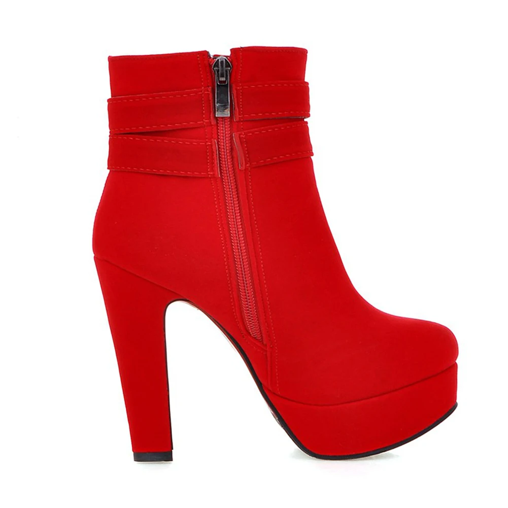 Ceny KARNILUNA plus rozmiar 30 50 modne szpilki botki kobieta 2019 Sexy platforma zimowe pluszowe buty damskie buty damskie damskie