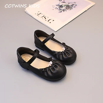 

CCTWINS Kids Shoes 2020 Spring Girls Fashion Mary Jane Baby Brand Princess Flat Toddler Black Party Shoes Children GM2613