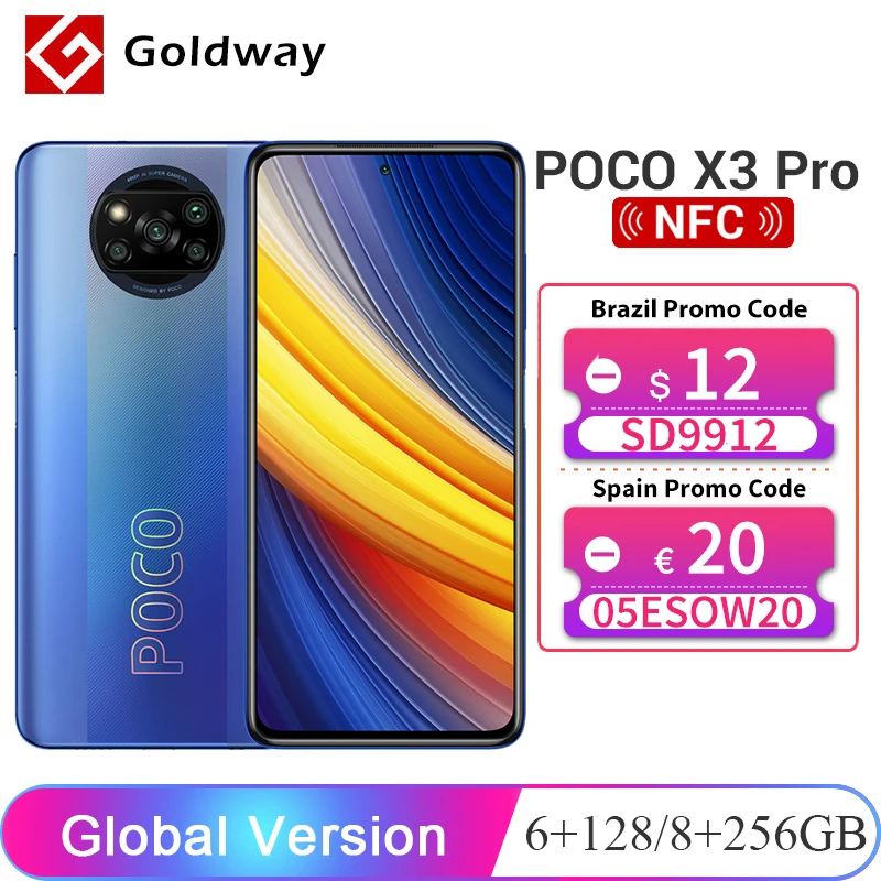 Versión global POCO X3 Pro 6GB 128GB / 8GB 256GB Smartphone Snapdragon 860 FHD+ 120Hz DotDisplay 5160 mAh 33W NFC Cámara cuádruple con IA