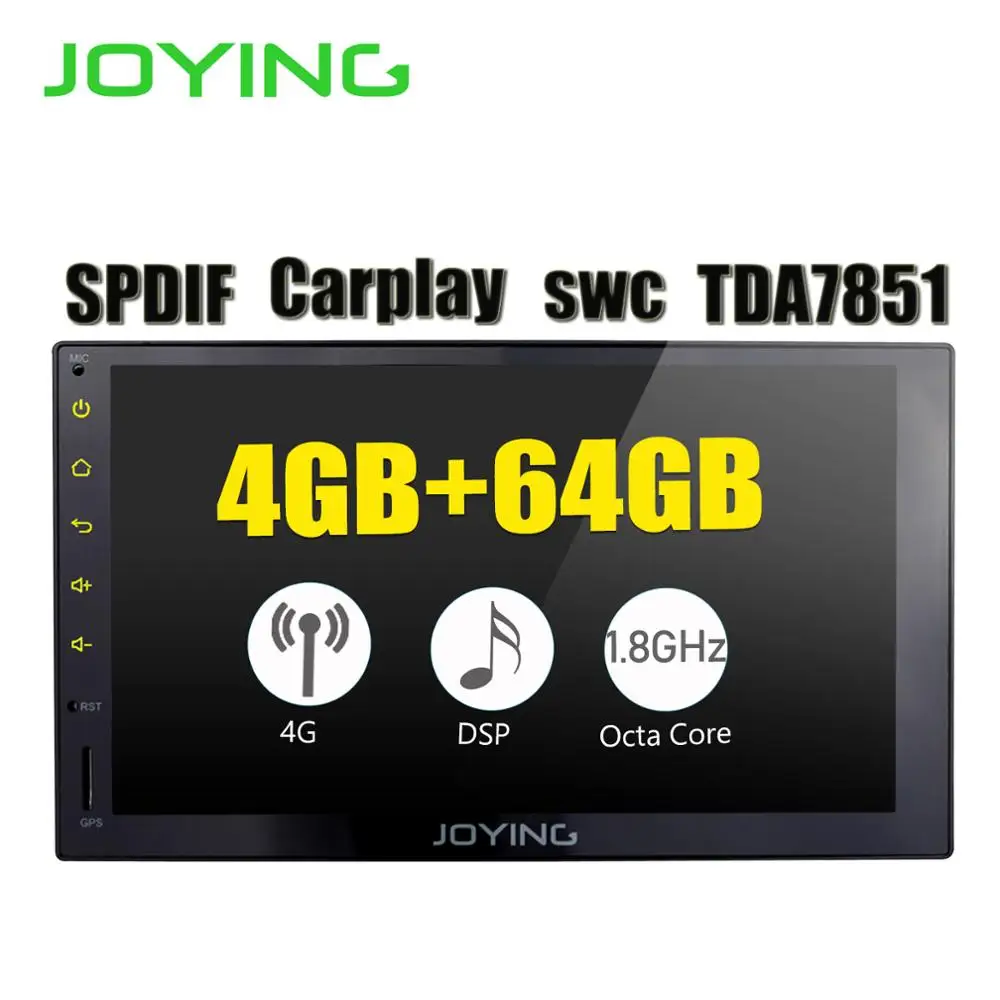 

7" Android 8.1 4GB+64GB Car Radio Stereo GPS Navigation Head Unit Multimedia Player Built-in 4G Modem DSP Carplay Android Auto
