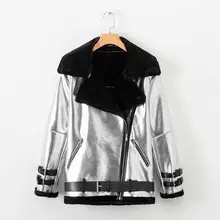 Куртка-бомбер, пальто из искусственного меха, одежда для женщин, зимняя, утолщенная, искусственная кожа, мех, Женское пальто, меховая подкладка, кожаная куртка, куртка-Авиатор