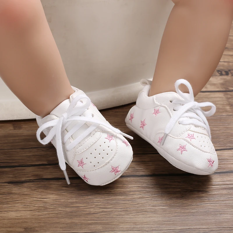 Baby Shoes Sports-Sneaker Newborn Baby-Boys-Girls Anti-Slip Soft Pu Star-Pattern Heart-Print