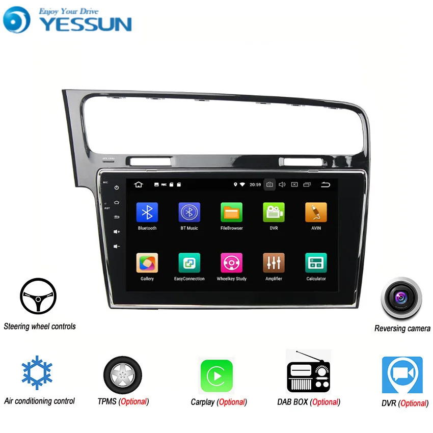 YESSUN Android 8 0 4G RAM для Volkswagen Golf MK7 2013 ~ 2015 Автомобильный навигатор GPS мультимедийный