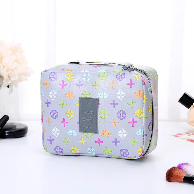 Cosmetic Bag Bathroom Travel Makeup Bag Organizer Neutral Make Up Box Neceser Beauty Case Hanging Toiletry Bag - Цвет: Gray