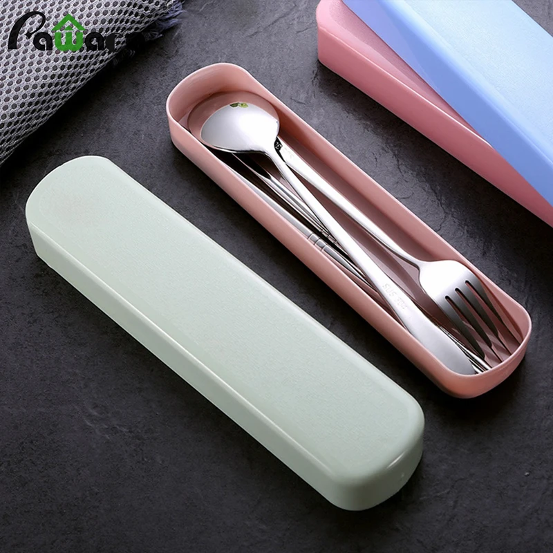 

Portable Cutlery Set Stainless Steel Spoon Fork Chopsticks Reusable Utensils Silverware Set with Case for Camping Outdoor Travel