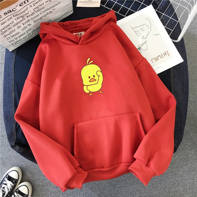 

2019 New Fashion Women's Sweatshirt Kawaii Cute Cartoon Hoodie Pullover Chick Hoodie Oversized Plus Velvet Thickening Hoodie Hot