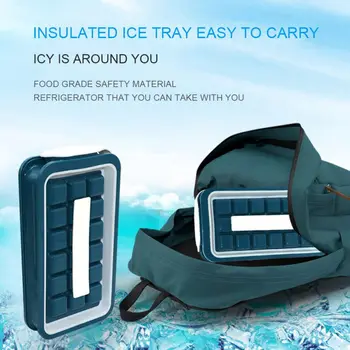 

Ice Cube Trays Flexible Trays Stackable Durable Ice Cubes Maker Bottle Makes Small Size Ice Chips with Removable Lid