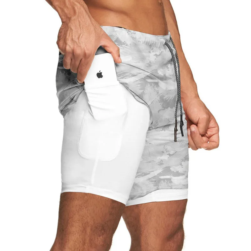 Pantalones cortos de culturismo para hombre, ropa deportiva transpirable de secado rápido, para gimnasio, Pantalones cortos de playa de verano