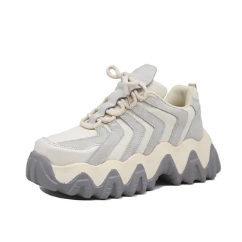 

Daddy Shoes Female Ins Tide Spring Korean Version Wild Harajuku Ulzzang Platform Sneakers Patchwork Sewing Mesh Shoes Women EVA