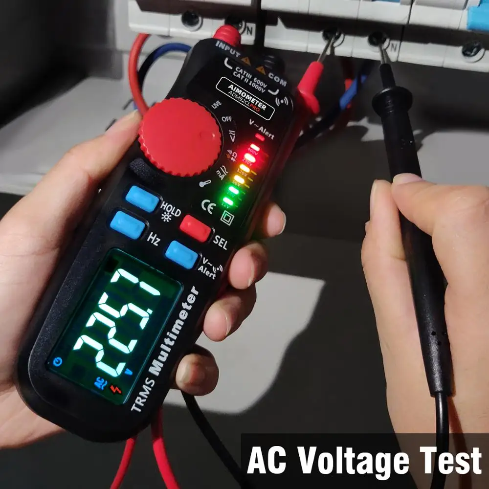 Цветной дисплей Цифровой мультиметр AIMOMETER ADM92CL DC AC Напряжение Ток мультиметровый