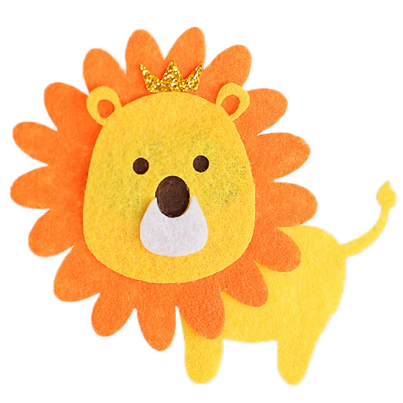 2pc felt lion C 2 шт войлочный слон лев Сова животные торт Топпер для дня рождения для украшения детского душа валентинки приспособление для выпечки приятные подарки - Цвет: 2pc felt lion C