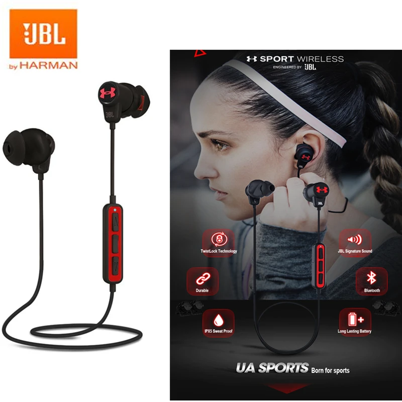 Original JBL UA1 5 Wireless Bluetooth Headphone Sport Earphones Waterproof Headset Earbuds with Mic for iOS Android Hands free
