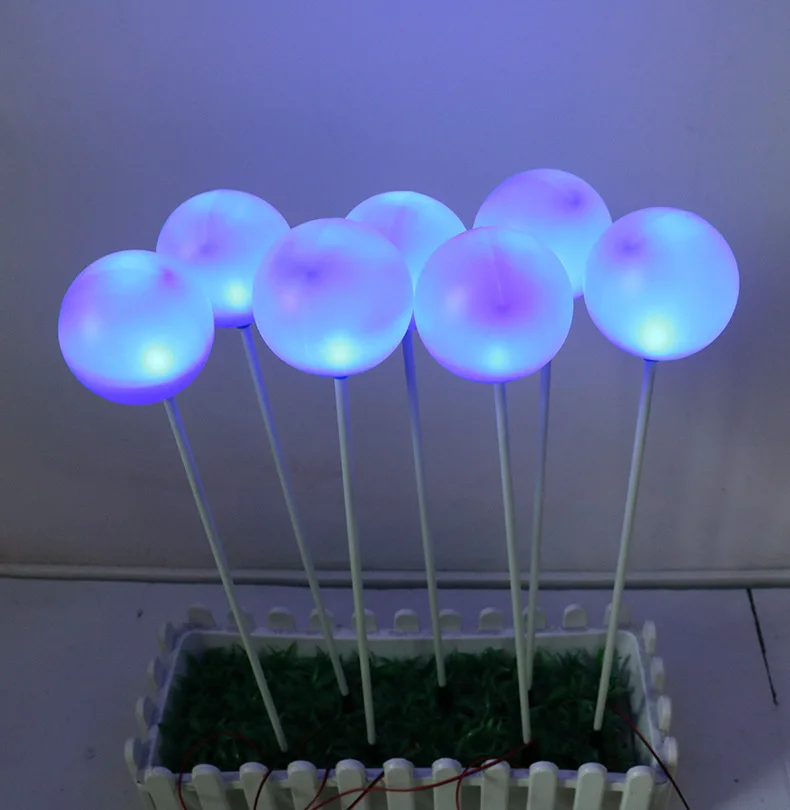 

LED Lawn Light Outdoor round Ball Reed Decorative Lights Shining round Ball Lamp Courtyard Square Ground Plugged Light 10 Cm