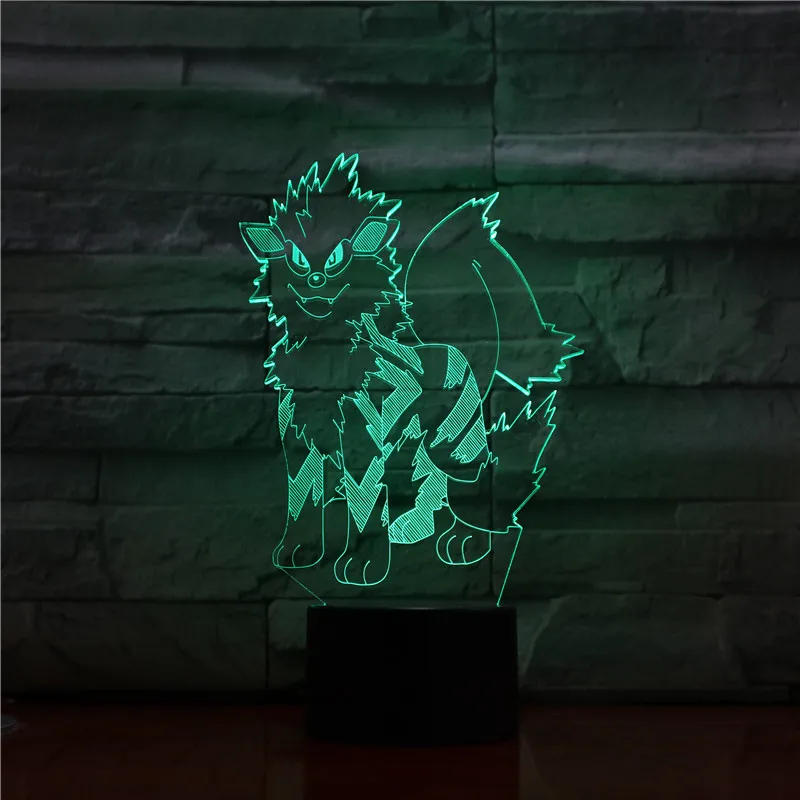 Мультяшный 3D Покемон USB кабель игровые фигурки арканьевая собака ночной