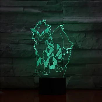 

Cartoon 3D pokemon USB Cable Game Figures Arcanine Dog Night Light lampara Multicolor Children's Boy Kid Christmas Gift 1337
