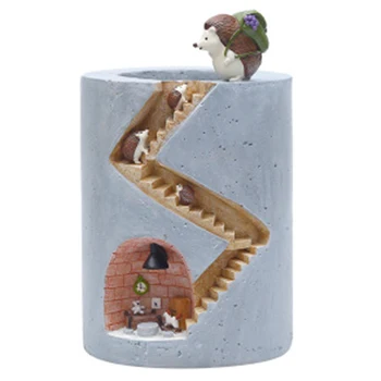 

Animal Resin Flowerpot Succulent Plant Pot Water Planting Container Hedgehog Figurine Flower Pot