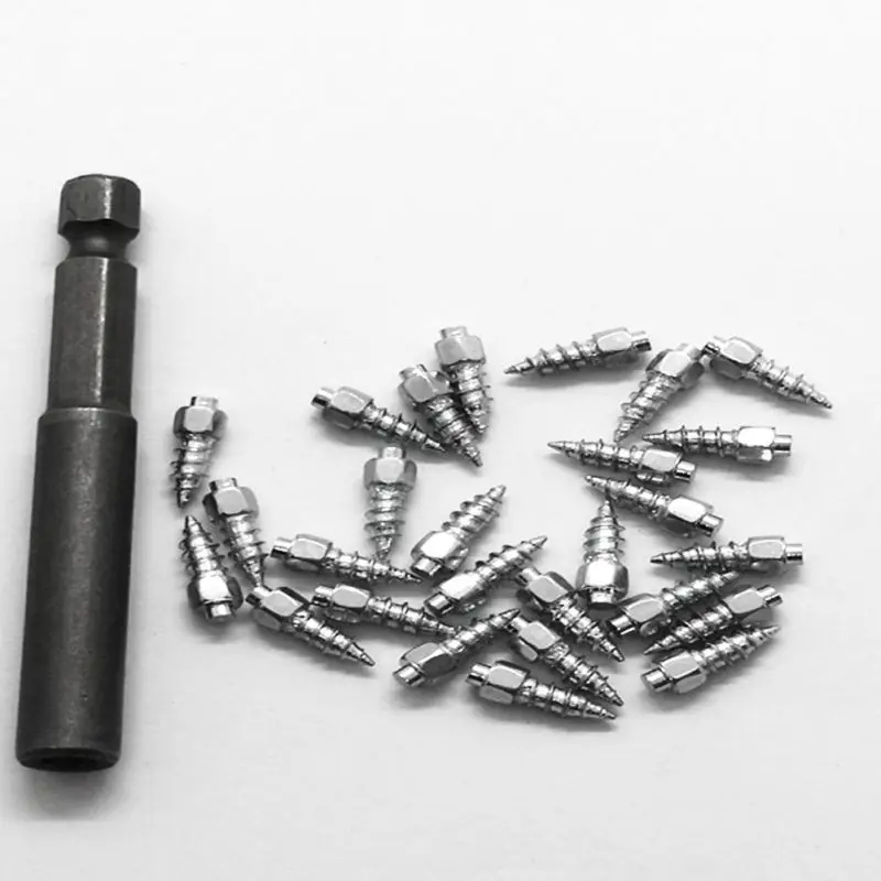 

100PCS Car Automobile/Bicycle Stud Anti-Slip Snow Tire Studs Snow Racing Track Tire Ice Studs 4*12mm
