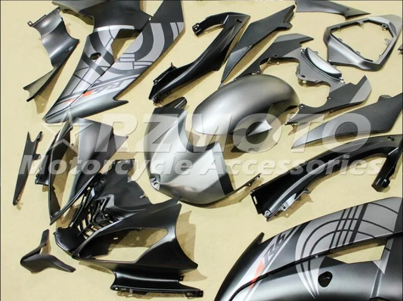 4 подарки набор впрыскивателей Мотоцикл Обтекатели Fit для YAMAHA YZF-R6-600 2008- 08-16 обтекатель КУЗОВ Комплект серого и черного цветов