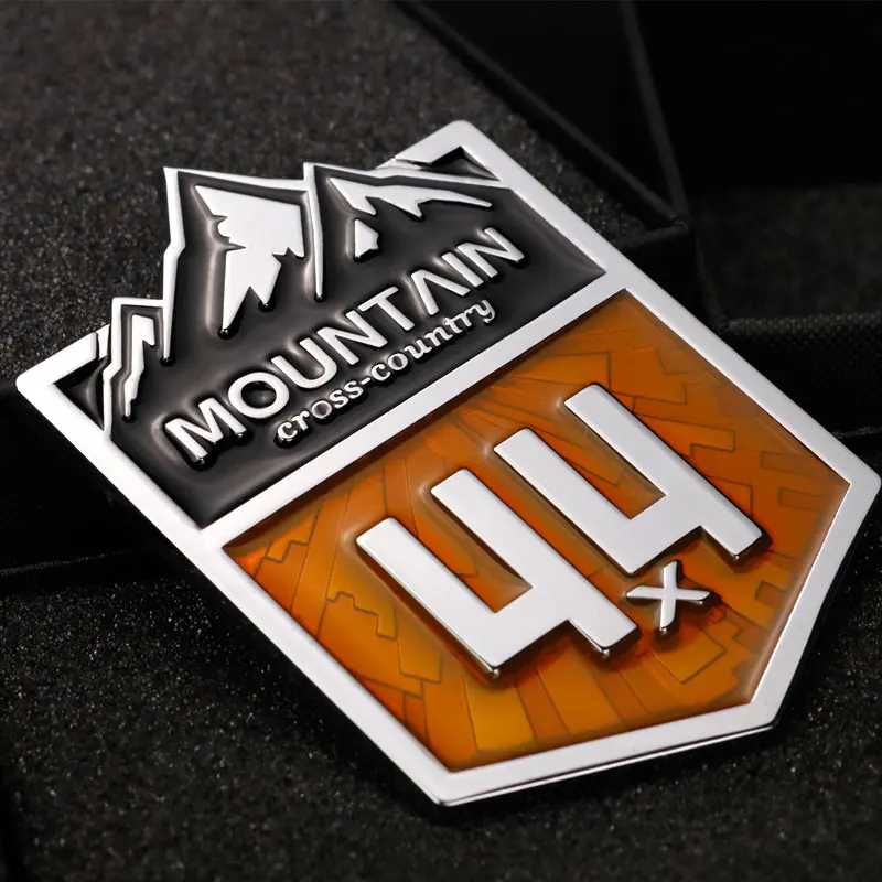 Hotsticker Mountain Cross Country Car Emblem Tailgate Fender 4WD Badge 3D Metal Decor for Jeep Compass Grand Cherokee wrangler