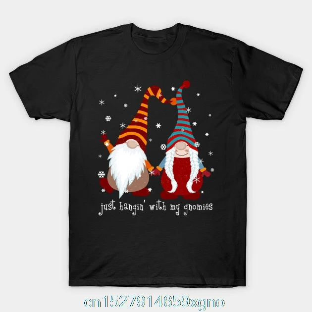 Футболка с принтом Just Hangin' With My Gnomies-Funny Christmas Dwarfs Мужская футболка Хлопковая