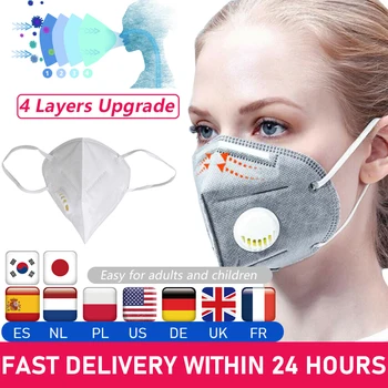 

Hot Selling 10pcs KN95 Mask Mouth Face Mask 95% Filtration Face Mask Breathable KN95 Masks Elastic Earloop Filter Mask
