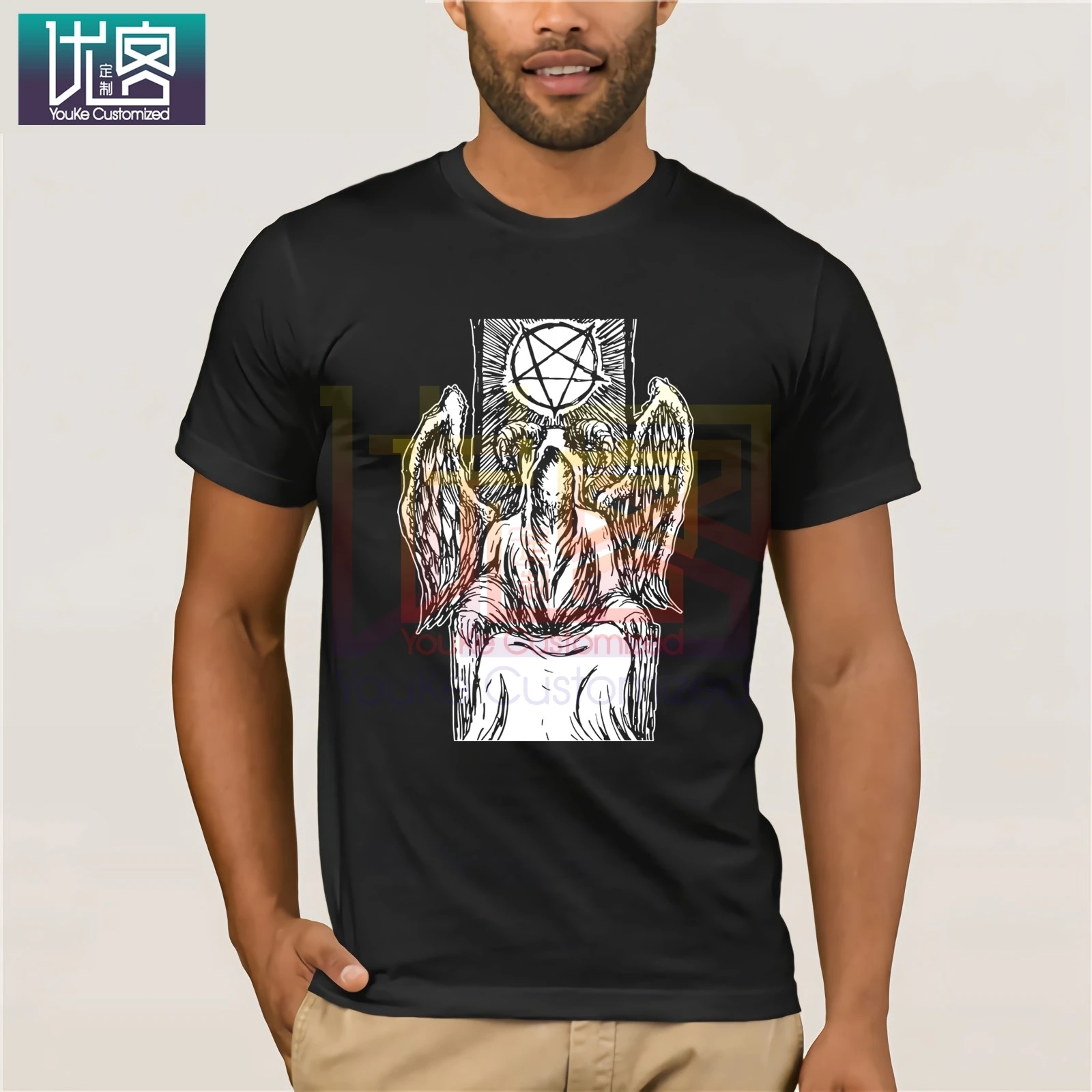 Lucifer Behemoth The Satanic Heavy Metal футболка юмор 100% хлопок топы Графический Хлопок подарок