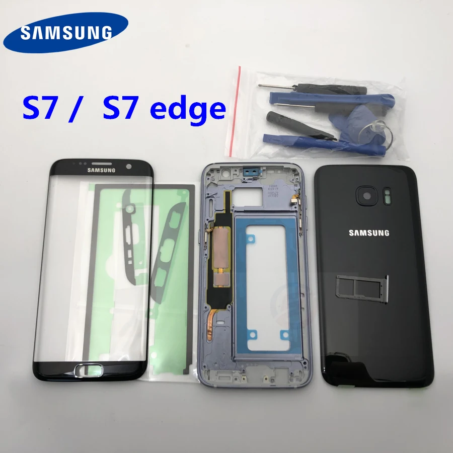 Полный корпус задняя крышка фронтальная стеклянная линза средняя рамка для Samsung