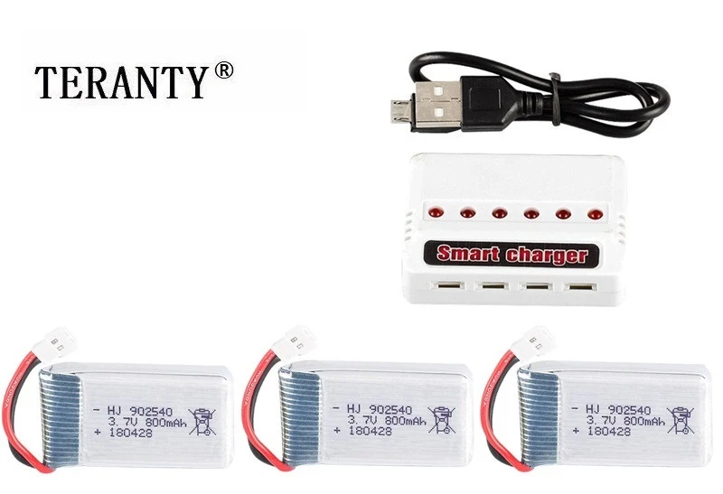 Красный 3,7 V 800mAh 902540 Lipo батарея+ UBS зарядное устройство для Syma X5 X5C X5SC X5SW TK M68 MJX X705C SG600 RC Квадрокоптер Дрон запасные части - Цвет: Красный