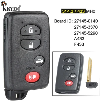 Keyforkess A433 F433 27145-0140 / 27145-3370 / 27145-5290 Smart Remote Car Key Fob per Toyota Avalon Camry Corolla 2007-2013
