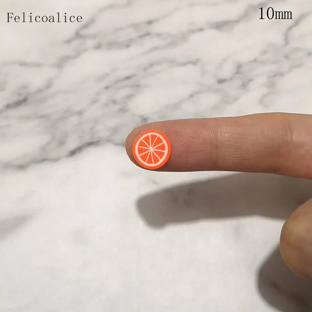 Orange 1KG 1kg 10mm Fruit Slice Slime Charms Watermelon Fruit Series Beads Slime Bead Making Supplies For Fashion Hair Accessories Earring - Цвет: Orange 1KG