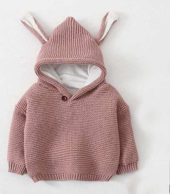 Winter Pink Зимняя детская одежда г. Свитер для мальчиков и девочек свитер с кроликом и 3D рисунком кролика детский вязаный свитер для девочек Джемперы зимняя одежда для девочек - Цвет: Winter Pink