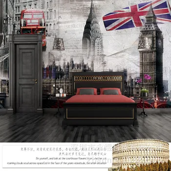 

Western Style European Style Architecture Big Ben Iron Tower Large Mural Cafe Restaurant Bar Wall Wallpaper