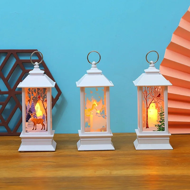 Santa Claus Snowman Lantern Light Merry Christmas Decor For Home Christmas Tree Ornament Xmas Gifts Navidad 2021 New Year 2022