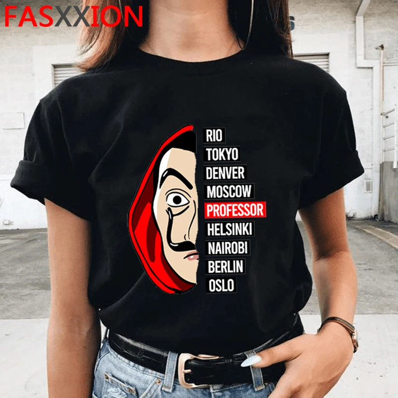 Camiseta De La Casa De Papel Harajuku para hombre y mujer, Camiseta con estampado De La Casa De Papel, camiseta Bella Ciao parte De arriba De estilo Hip Hop