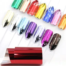 14 шт. наклейки из фольги для ногтей металлический цвет красный золотой зеленый лента переводная Фольга Наклейка обертывания клейкие наклейки украшения для ногтей