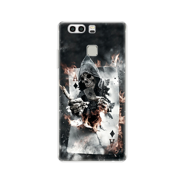 phone case for huawei P9 LITE PLUS 2016 soft tpu silicon back cover 360 full protective printing transparent coque